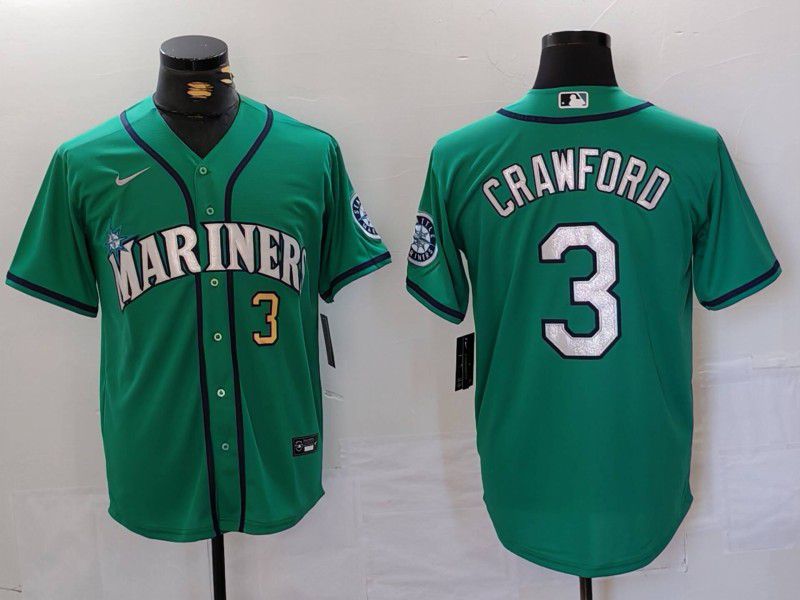 Men Seattle Mariners #3 Crawford Green Game 2024 Nike MLB Jersey style 1->seattle mariners->MLB Jersey